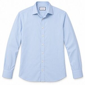 Charles Tyrwhitt Egyptian Cotton Shirt Mens 17/37 Blue Extra Slim Fit